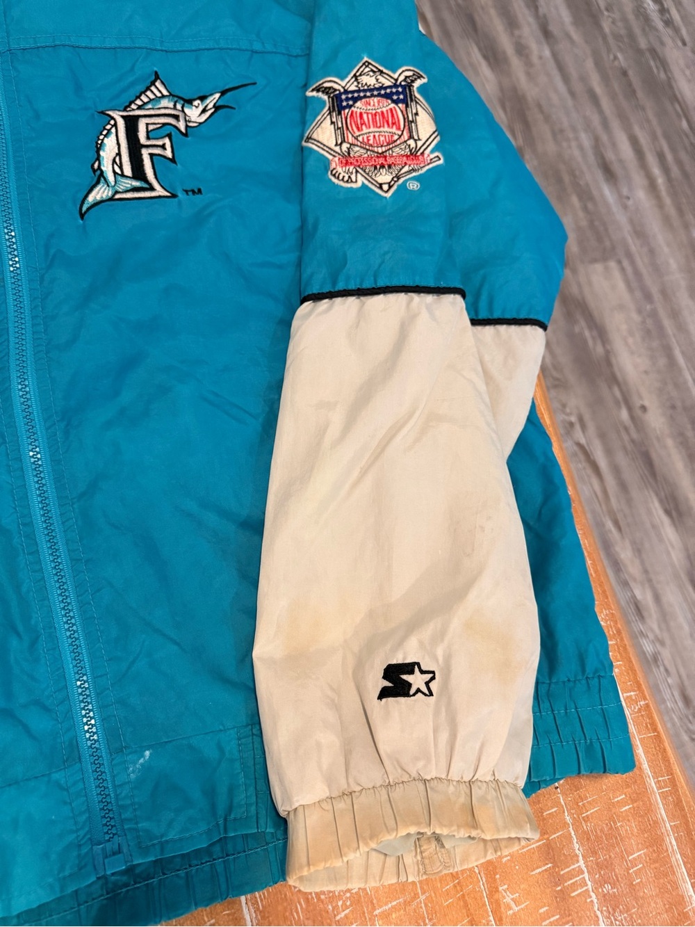 STARTER Vintage 90’s Marlins Men’s Windbreaker Jacket Fair condition Size XL - Picture 5 of 8